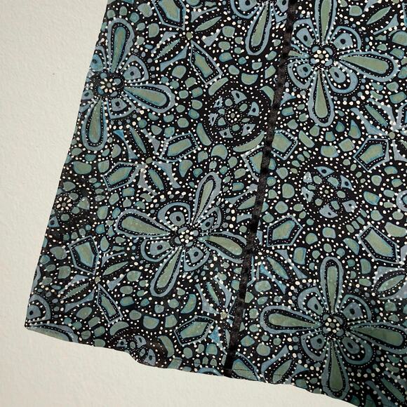 Y2K bohemian flare midi skirt, abstract floral cottagecore fairy boho chic - Picture 3 of 7